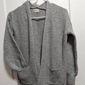 Girls chunky knit grey cardigan